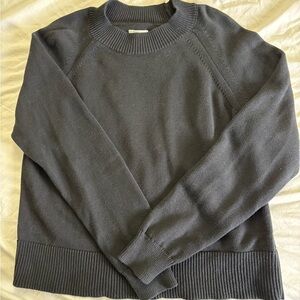 Daily Ritual Black 100% Cotton Long Sleeve Mock Neck Sweater Women’s Size L